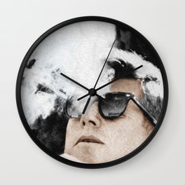 JFK Cigar and Sunglasses Cool President Photo Photo paper poster Color Wall Clock | Assassinated, Jfk, Leeharveyoswald, Portrait, Whitehouse, Curated, Cigar, Sunglasses, Assassinate, Face 