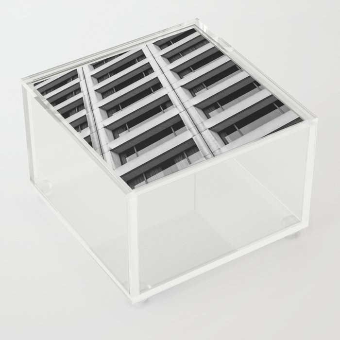 Black and White Apartment Windows Acrylic Box