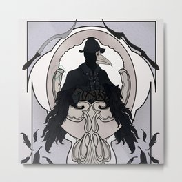 Bloodborne art nouveau - Eileen the Crow Metal Print | Drawing, Videogames, Fromsoftware, Badge, Digital, Beakmask, Crow, Eileen, Feathers, Yharnam 