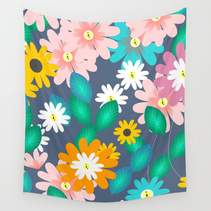 Floral party in June Wall Tapestry