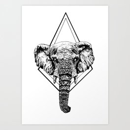 Diamond Elephant Art Print