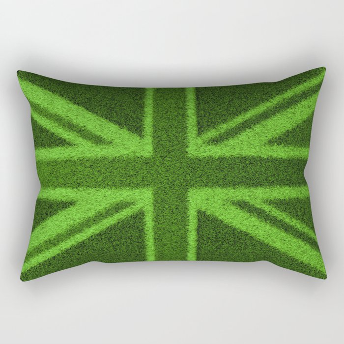 Grass Britain / 3D render of British flag grown from grass Rectangular Pillow