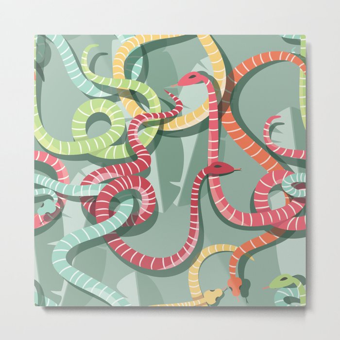 Snakes pattern 002 Metal Print