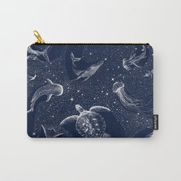 Cosmic Ocean Carry-All Pouch | Nature, Fish, Animal, Orca, Whaleshark, Digital, Squid, Blue, Sealife, Cosmos 