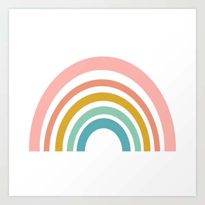 Simple Happy Rainbow Art Art Print