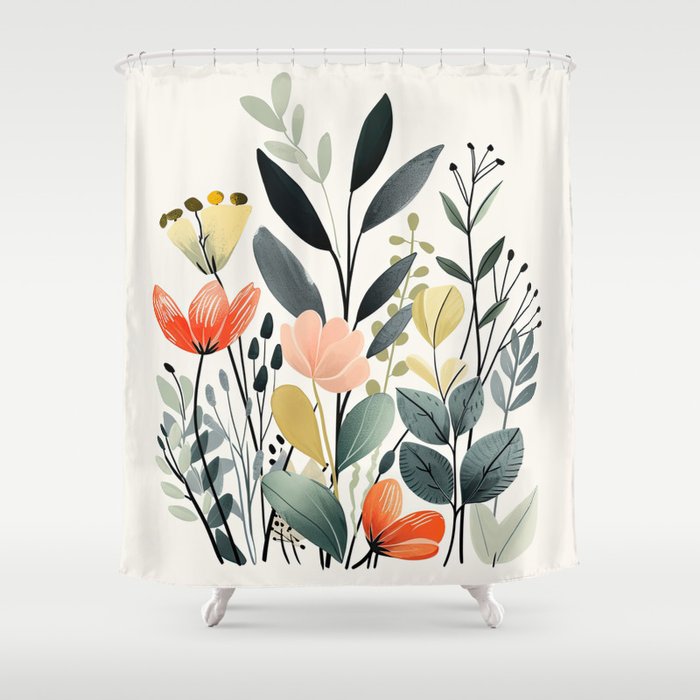 Mini Flower Art Shower Curtain