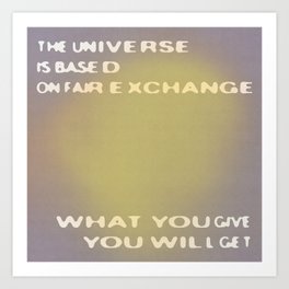 FAIR EXCHANGE (Muted Very Peri \ Muted Lime Green) Art Print