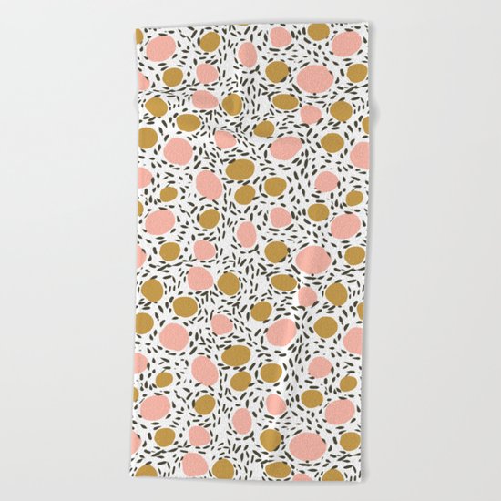Pebbles cute pattern gender neutral dorm college abstract design minimal modern earth nature Beach Towel