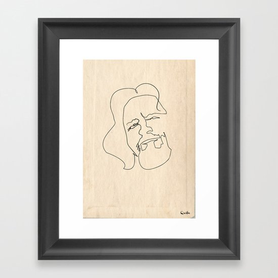 One line Big Lebowski (The Dude) Framed Art Print