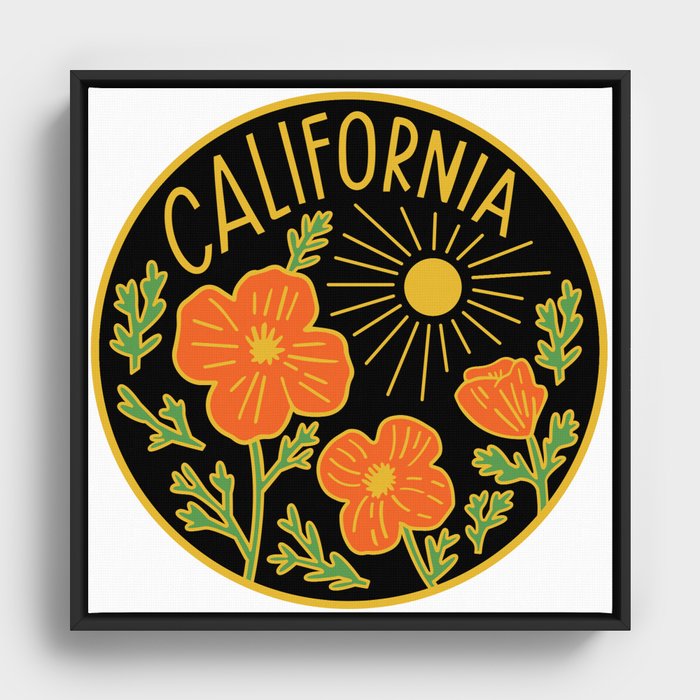 California Poppy Sun Framed Canvas
