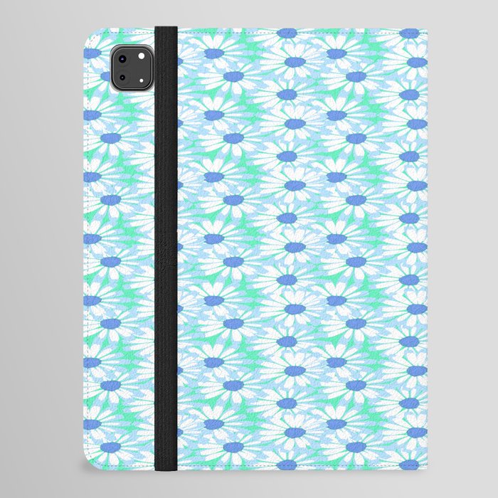 Blue and Green Daisy Print iPad Folio Case