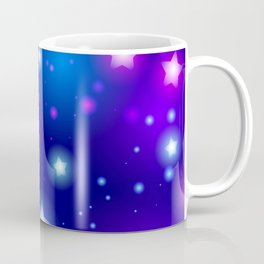 Milky Way Abstract pattern with neon stars on blue background Coffee Mug