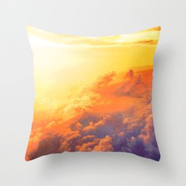 golden cloud impressionism texture Throw Pillow
