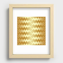 Gold Modern Zig-Zag Line Collection Recessed Framed Print
