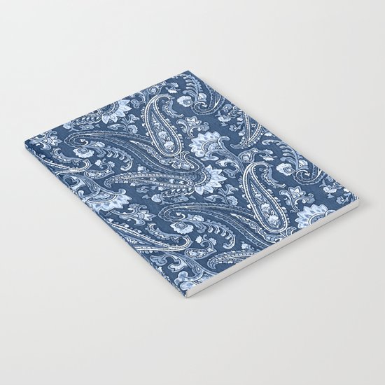 Blue indigo paisley Notebook