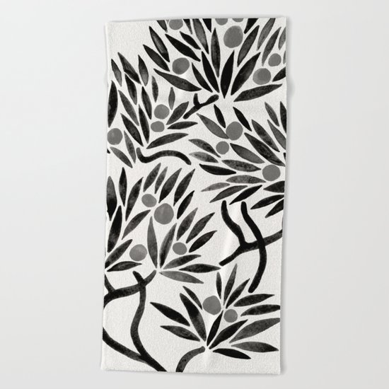 Bonsai Fruit Tree – Black Palette Beach Towel
