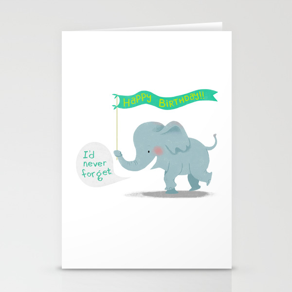 Baby Elephant Birthday Stationery Cards By Joystewy Society6