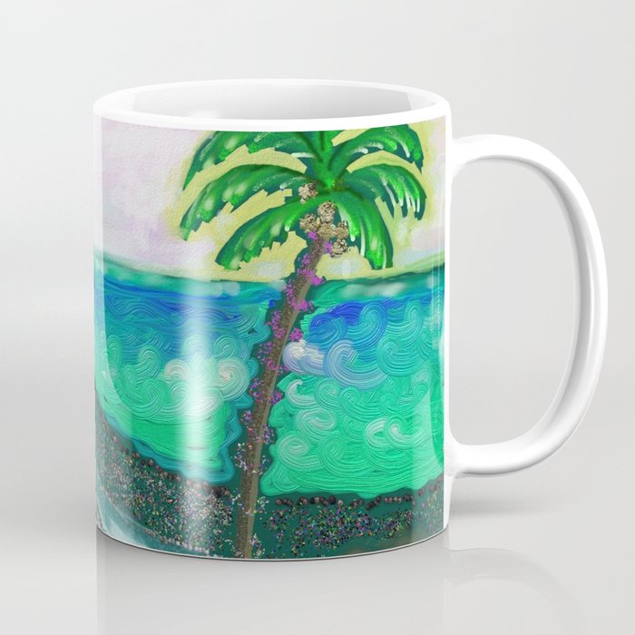 Tropical Ocean View with Egret Coffee Mug