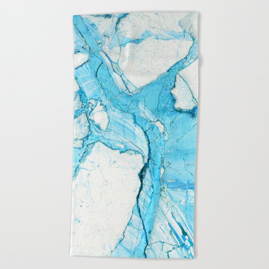 Blue marble Beach Towel