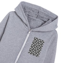 Cat heads in dark grey Kids Zip Hoodie