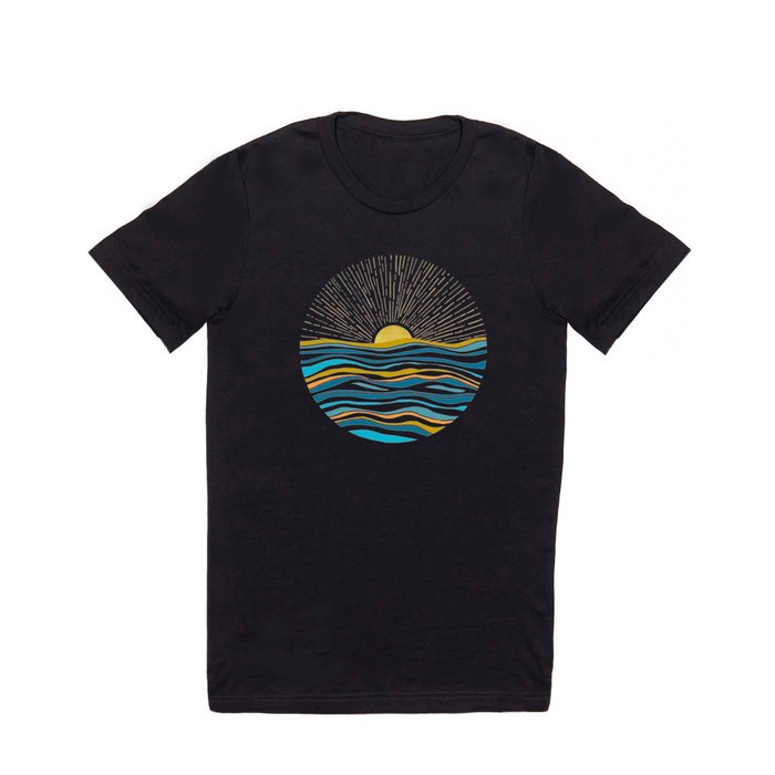 Sunrise At Sea Abstract Landscape T Shirt