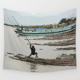Boating in Bangladesh Wall Tapestry