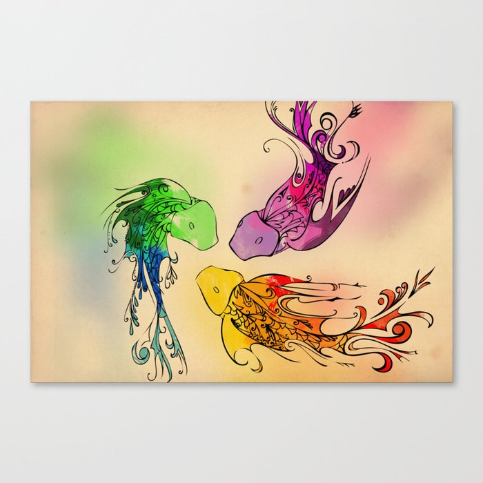 Three Colorful Koi Canvas Print