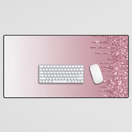 Pink Dripping Glitter Desk Mat