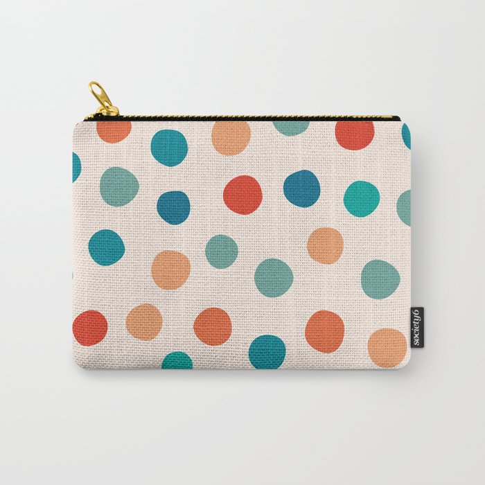 Retro color Polka dots  Carry-All Pouch
