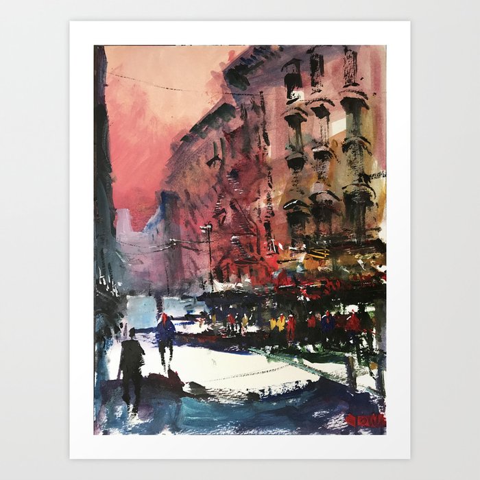 Walk In New York Oil Painting Art Print By Nicolasjolly Society6