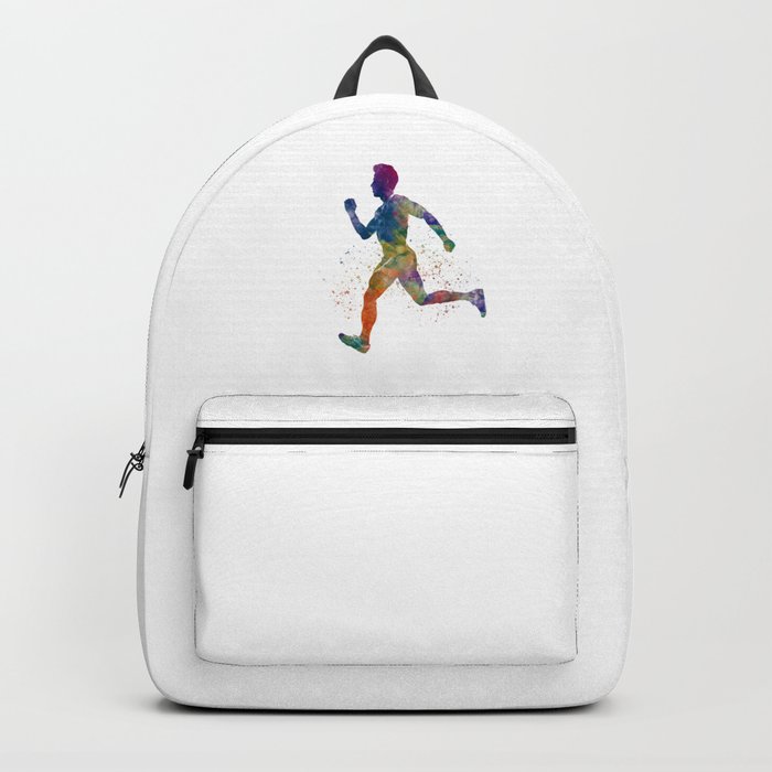 Watercolor runner athlete Backpack