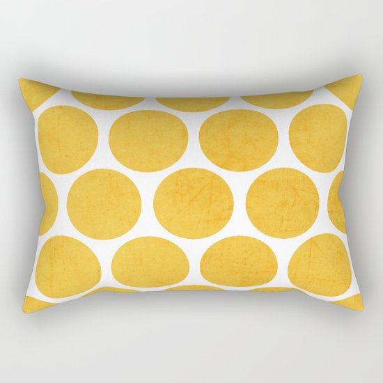 yellow polka dots Rectangular Pillow