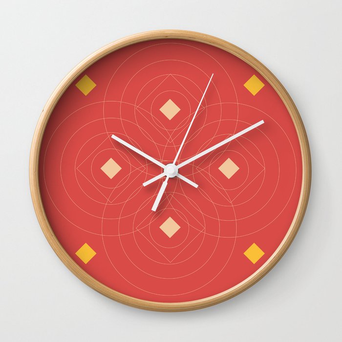 SOUND! Circle Square Pattern (Girl) Wall Clock