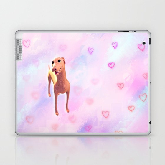 Greyhound with hearts pattern Laptop & iPad Skin