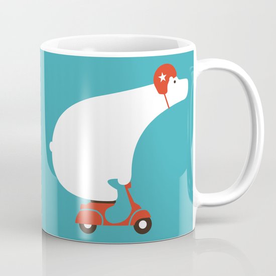 Polar bear on scooter Mug