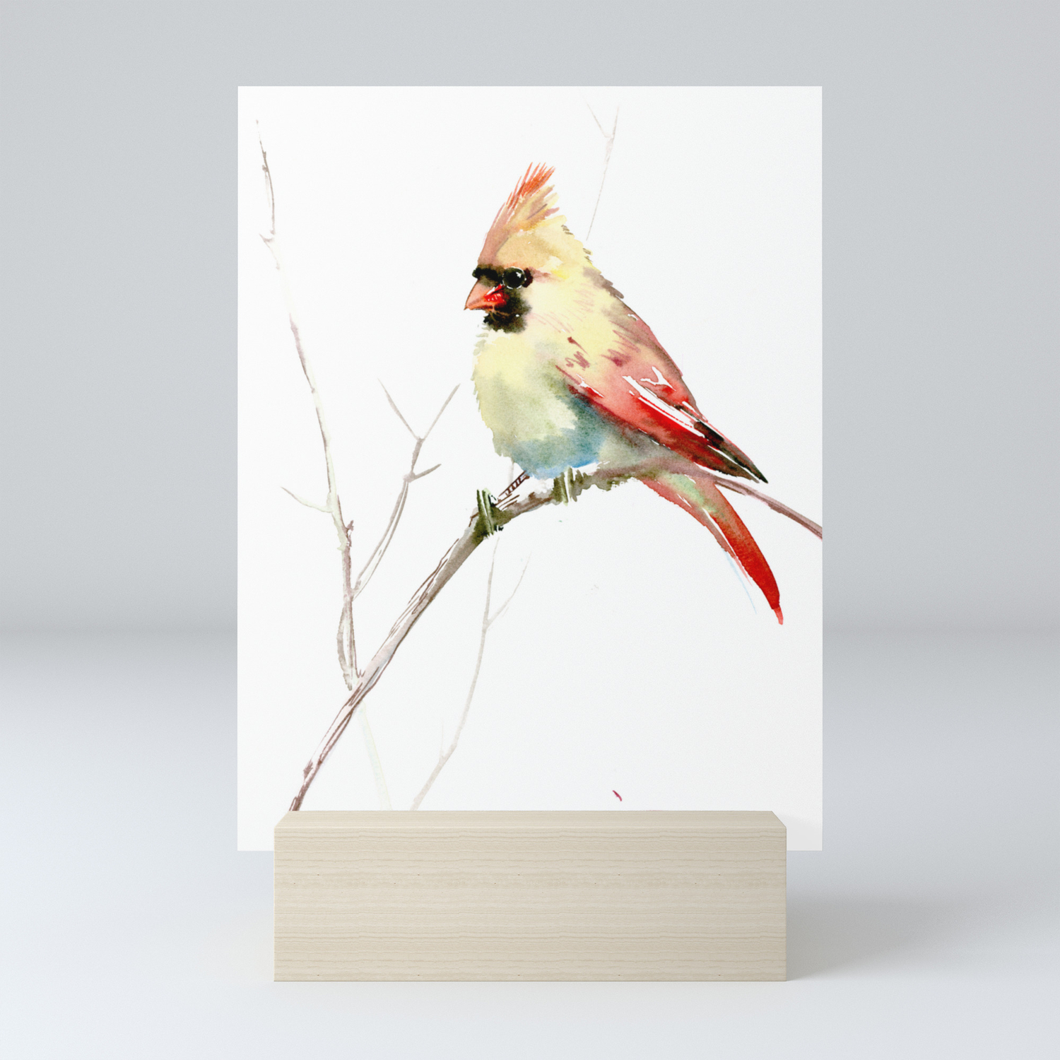 Northern Cardinal (female Cardinal bird) Mini Art Print by sureart |  Society6