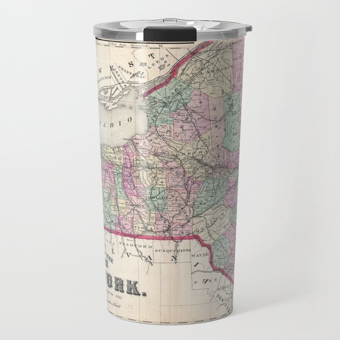 Historical Vintage Map of New York Travel Mug