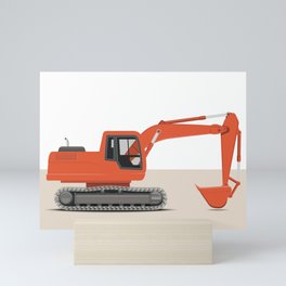 Digger in red Mini Art Print
