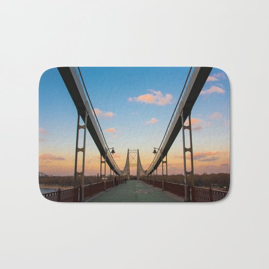 Pedestrian bridge in Kiev Bath Mat