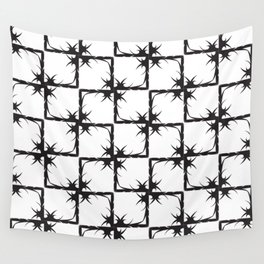 Black and white sharp spiky squares. Wall Tapestry