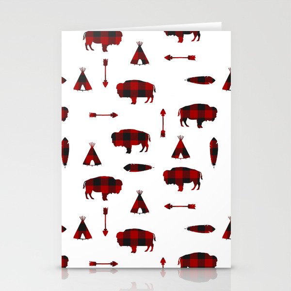 Buffalo Tribe // Red Check Stationery Cards