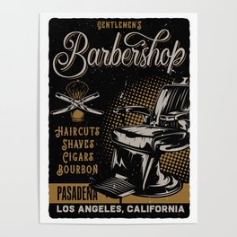 Gentlemen's Barber Shop LA Poster
