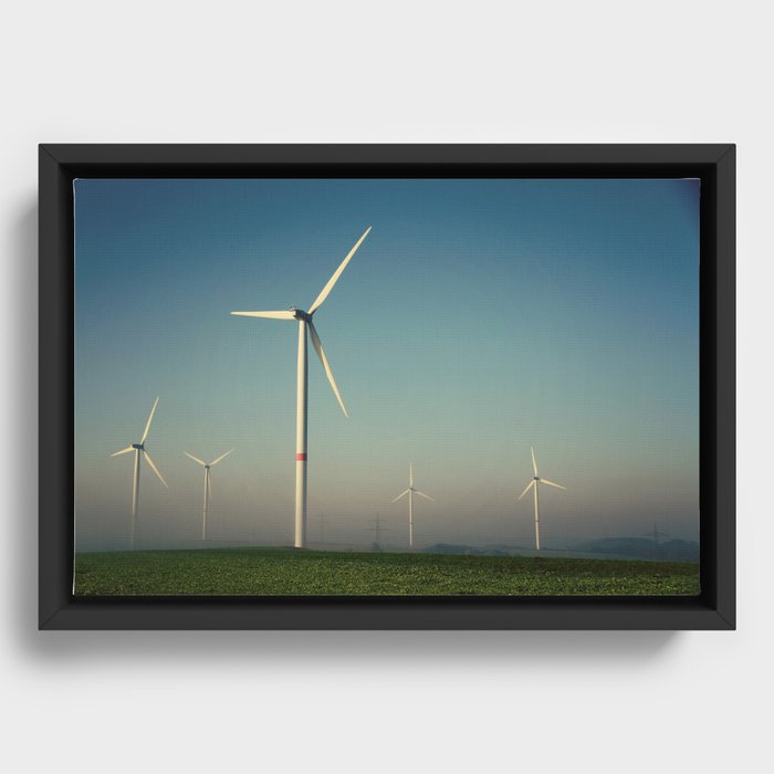 Windmills in the Sun Framed Canvas