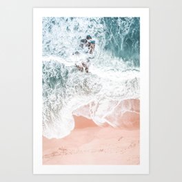 Aerial Beach Print - Sands of Coral Haze - Ocean Sea photography by Ingrid Beddoes Art Print