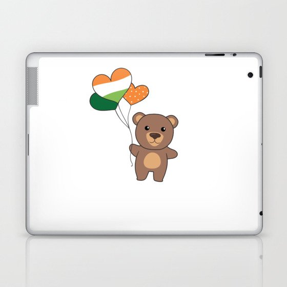 Bear With Ireland Balloons Cute Animals Happiness Laptop & iPad Skin