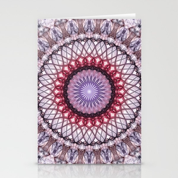 Red and blue mandala Stationery Cards