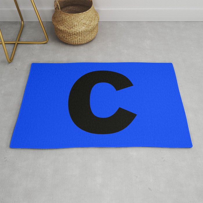 letter C (Black & Blue) Rug
