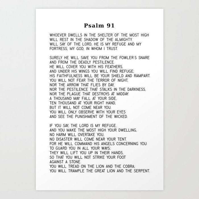 Psalm 91 #minimalism Art Print