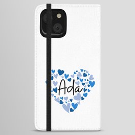 Ada, blue hearts iPhone Wallet Case