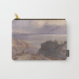 The Great Salt Lake of Utah - T. Moran., Vintage Print Carry-All Pouch | Vintage, Landscape, Old, Nature, Forest, Antique, Painting, View, Engraving, Art 